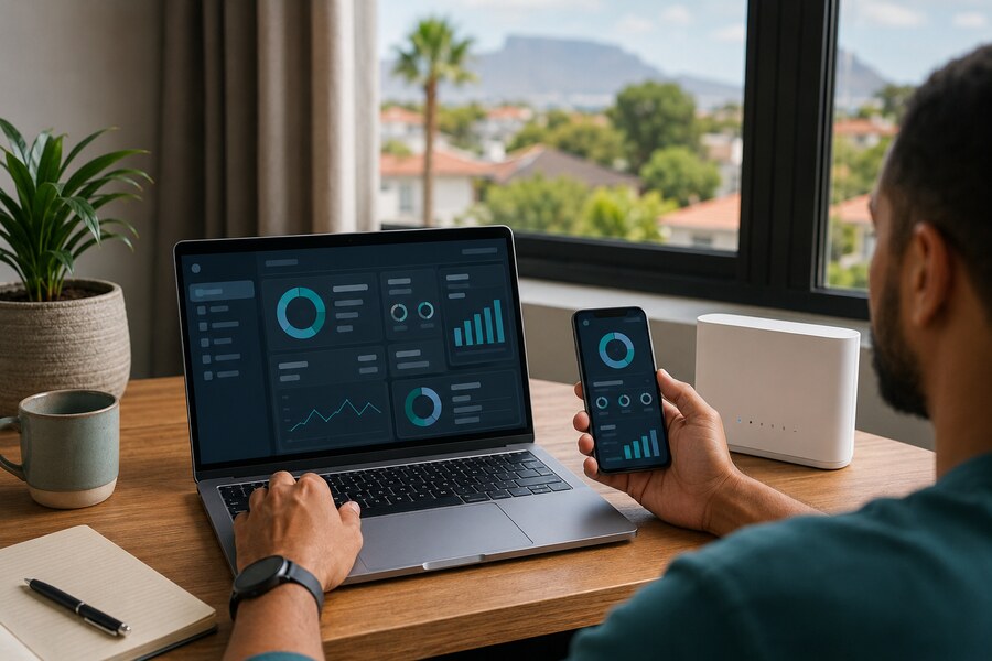 Checking serving-cell details on a 4G or 5G router dashboard